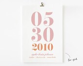 Personalized Custom Birth Announcement 8x10 Art Print