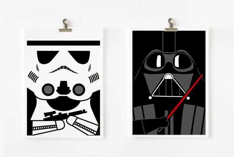 Star wars Darth Vader and Storm Trooper 8x10 - set of 2