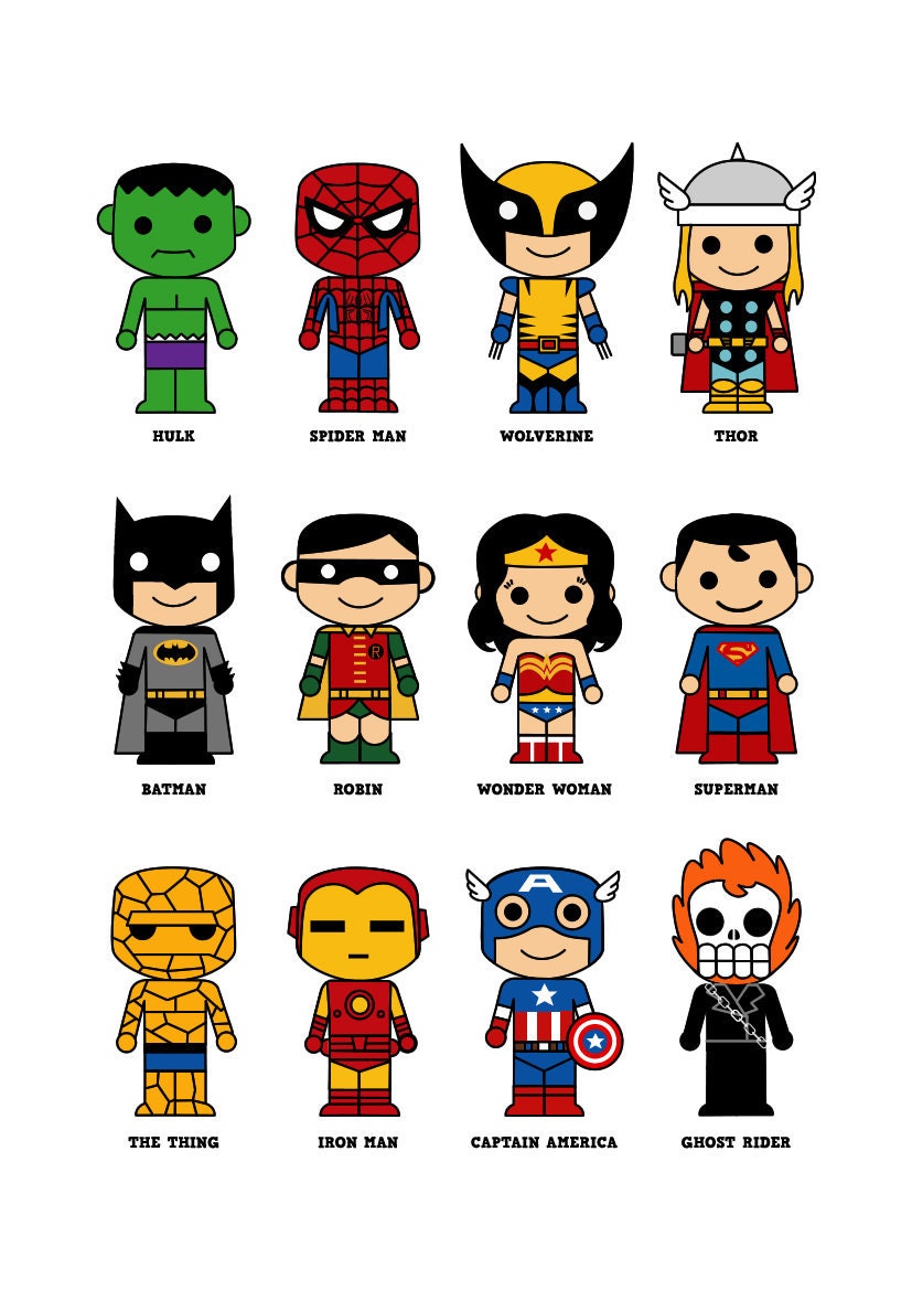 Cute superhero (A) 8x10 art print