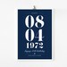 Personalized Custom Birthday Date or Special Date for Father Day, Mother or Best Friend art Print 8 x 10
