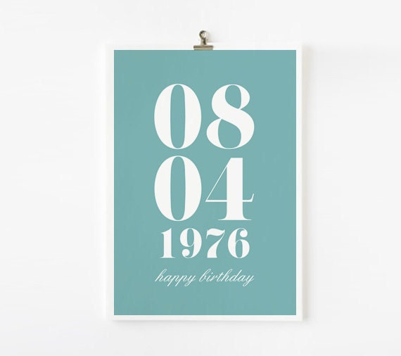 Personalized Custom Birthday Date or Special Date for Father Day, Mother or Best Friend art Print 8 x 10