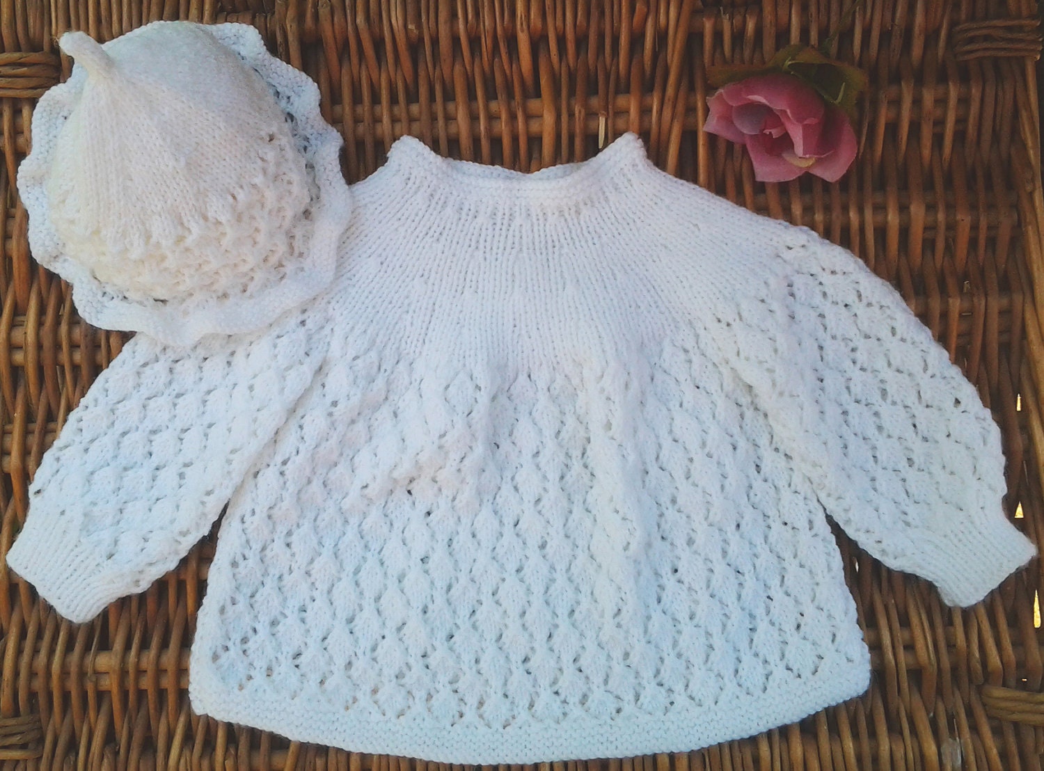 Baby Girl's white Diamond lace dress and hat. Diamond Jubilee inspired.