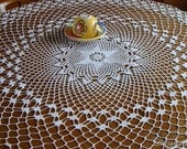 Crocheted Round Cotton Tablecloth, ceneterpice "Starshine" Free Shipping