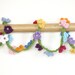 Boho flower bracelet crochet wrap bracelet, lariat rainbow multicolor jewelry