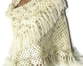 women fashion shawl, 2013 crochet trends, soft, winter, fall, spring, ivory, wedding accsessories, gifts for her