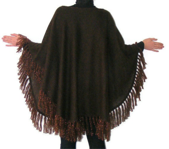 women ponchos, shawl ,brown, stole, women accessory, clothing, for her