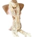 Hand crocheted women Ivory scarf, long scarf, crocheted scarf with crochet flowers, fall fashion, spring, winter, for her