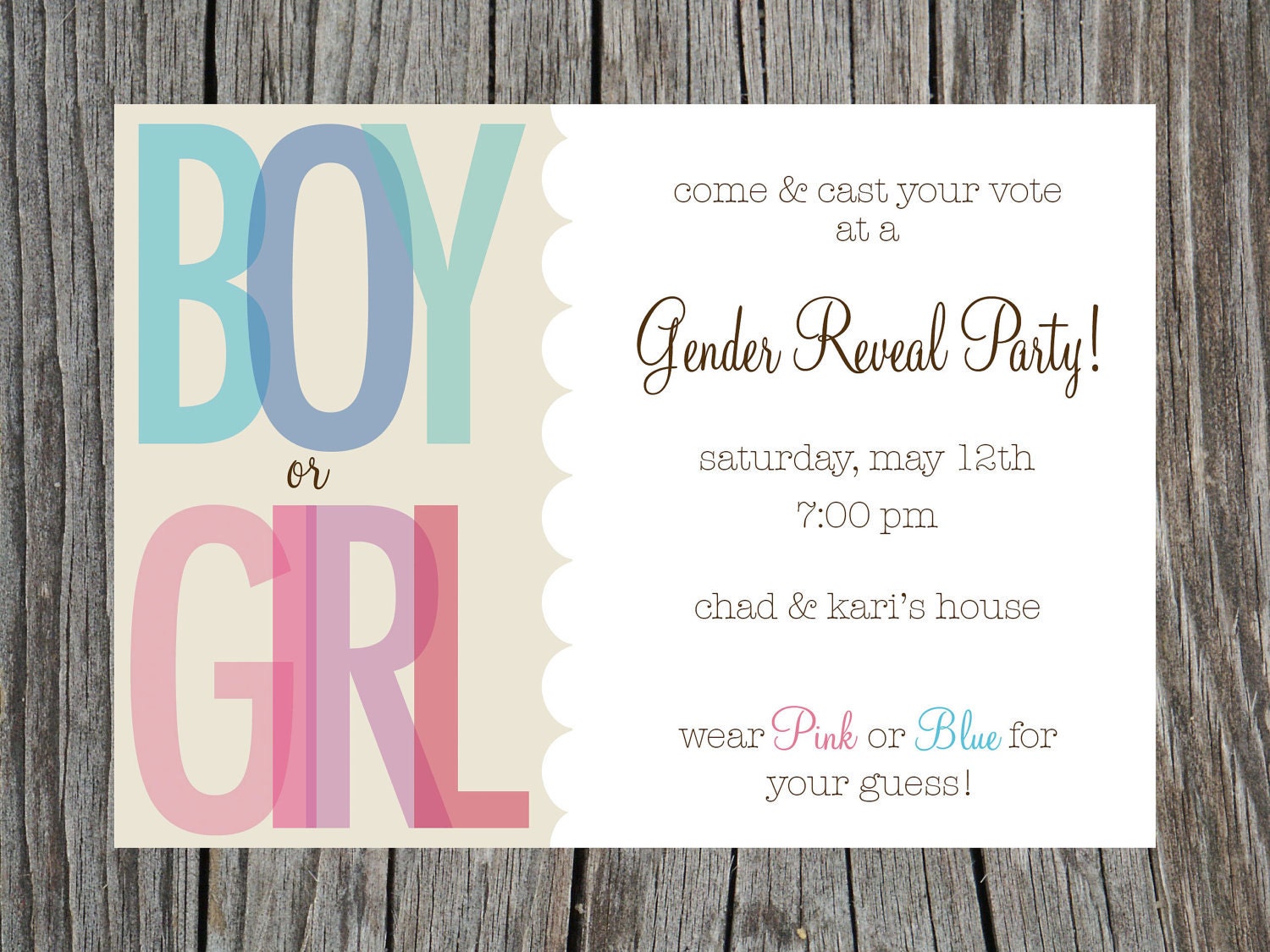 Gender Reveal Party Invitation Printable Il_170x135