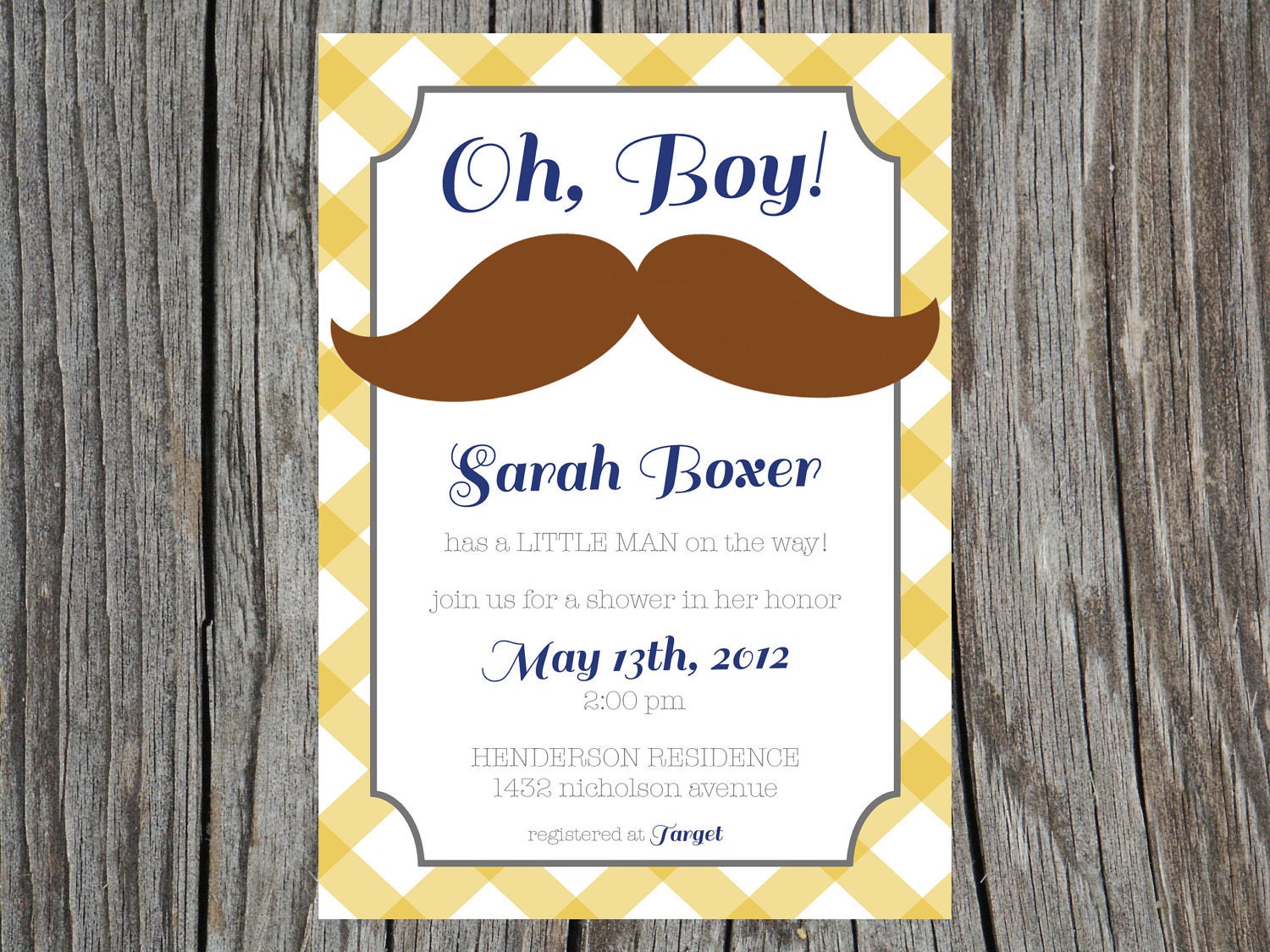 Printable Baby Shower Invitation Mustache Little Man Il_170x135