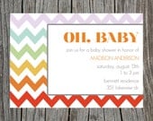 Printable Baby Shower Invitation Modern Rainbow Chevron Zig Zag Il_170x135