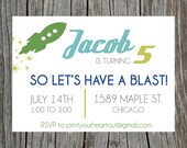Printable Rocket Ship Boy Birthday Invitation Il_170x135