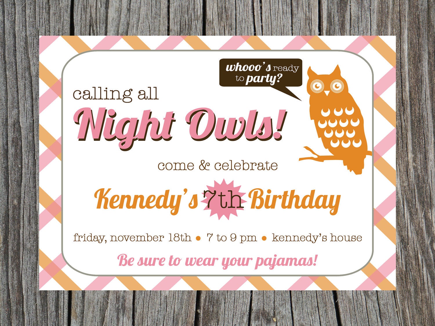 Printable Sleepover Birthday Party Invitation Slumber Party Owl Il_170x135