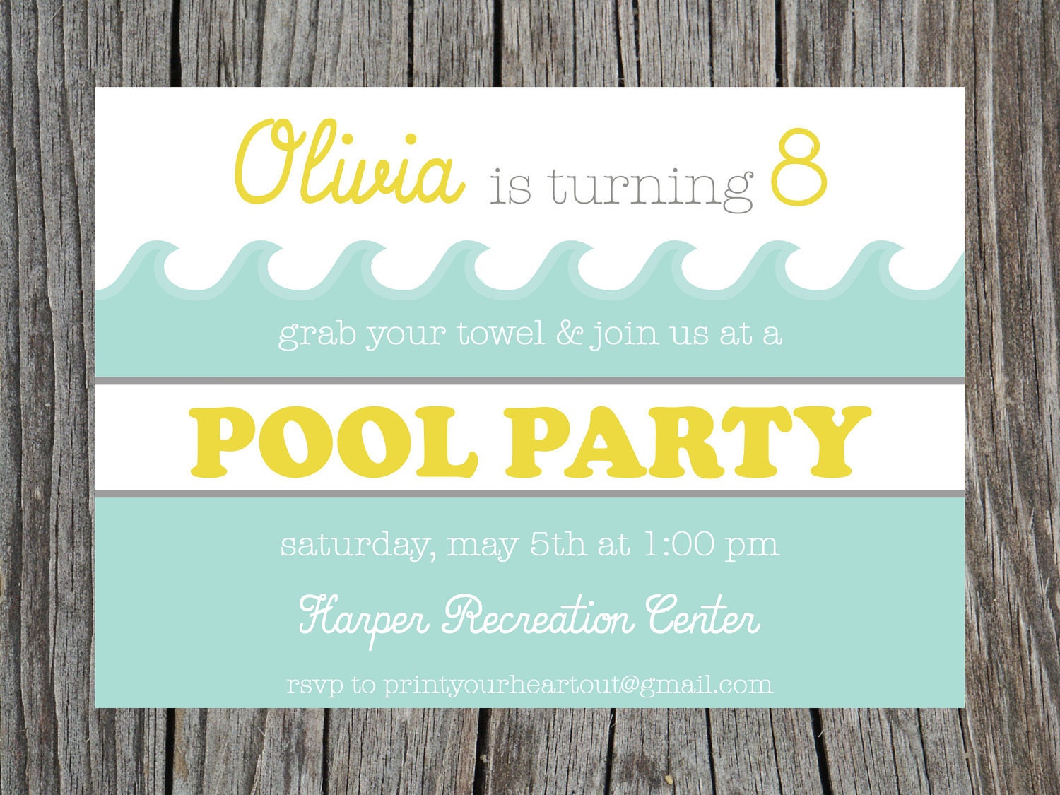 Swimming Pool Party Birthday Invitation Printable Il_170x135