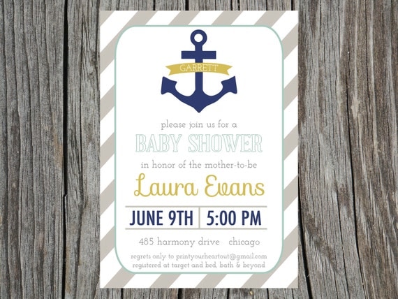 Nautical Baby Shower Invitation Anchor Printable Il_570xn