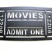 Movie Ticket Home Theater Decor Movies  Admit One 12" Metal Wall Art Black