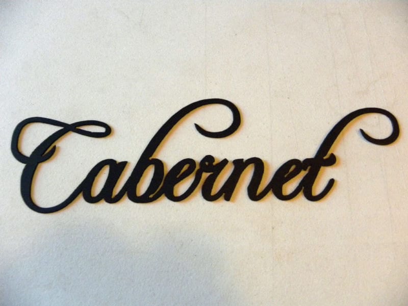 Cabernet Wine Word Home Kitchen Decor Metal by sayitallonthewall