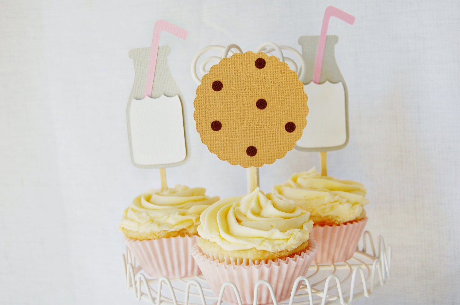 Yummy Cookies & Milk Cupcake Toppers Il_570xn