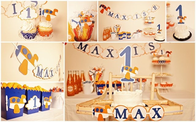 Up in the Air Plane Birthday Banner