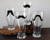 Classic Pilsner Mustache Glasses - set of 4