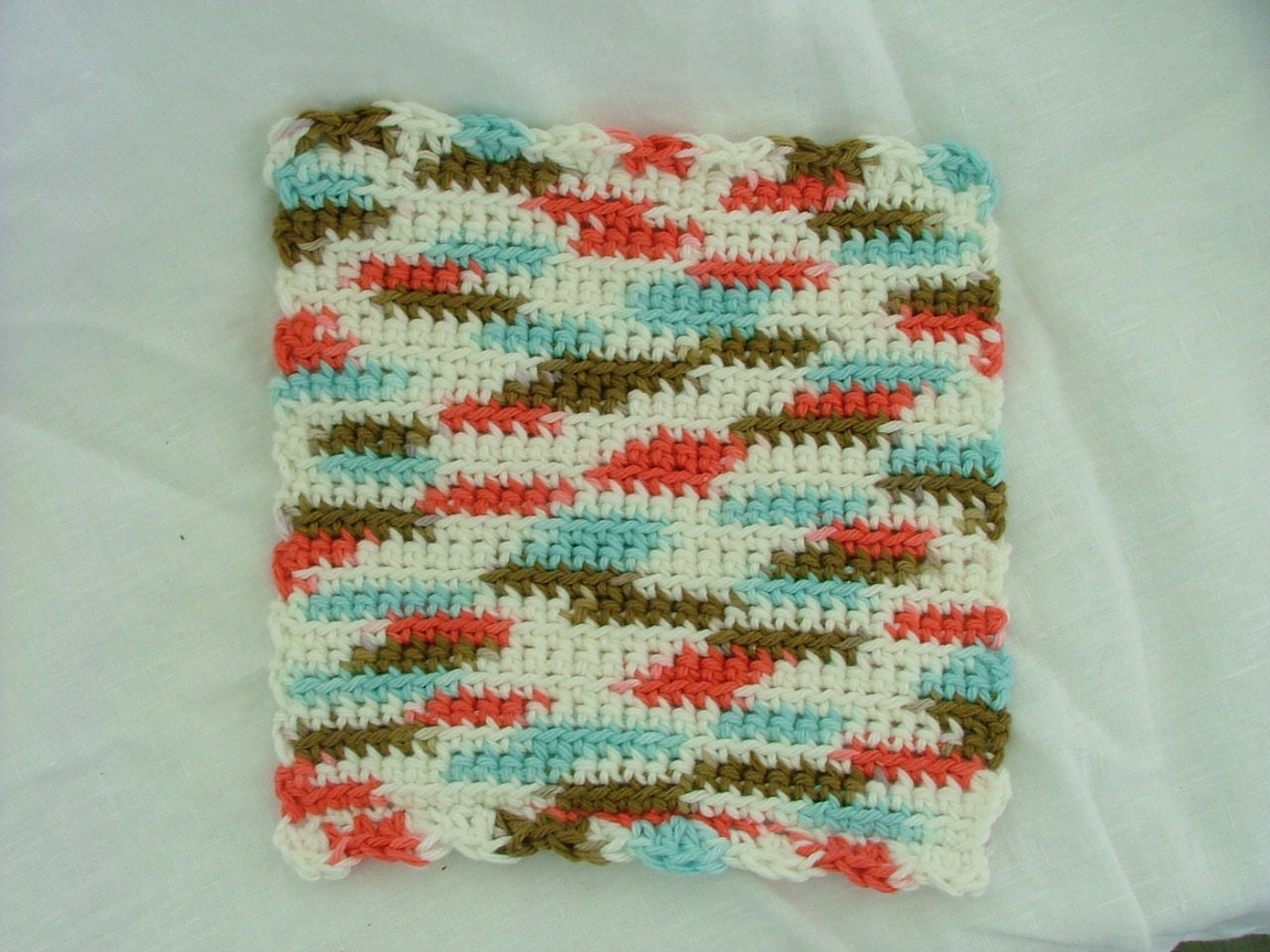 Ruffle Dishcloth - "Tumbleweed" - Machine Washable