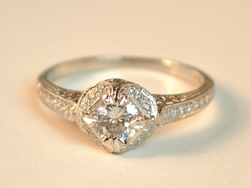Art Deco Platinum Filigree Ring