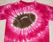 Tie dye Youth Small shirt -  Pink football "Daddy's Little Tuffy"