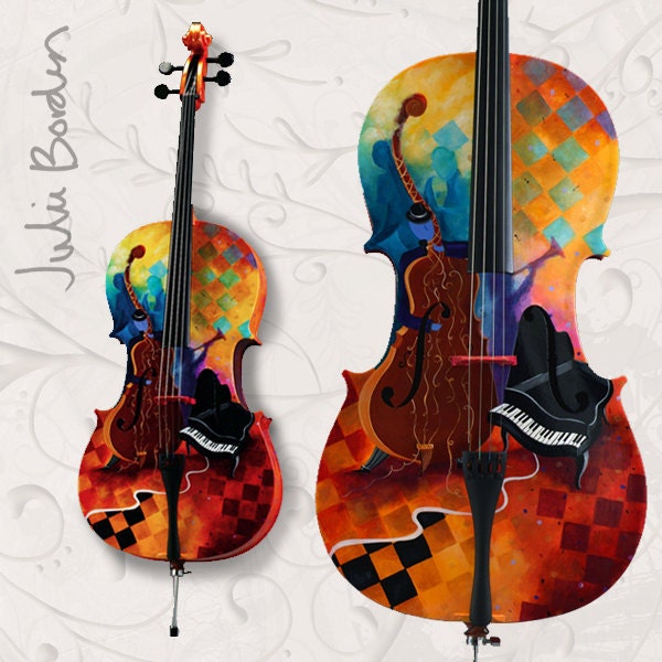 Custom Hand Painted Cello Musical Instruments