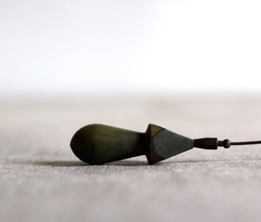 vintage french hat pin Olive Green Bakelite