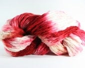Thick and Thin Yarn Slub TTS Handdyed  Fine Merino 6645 Candy Cane
