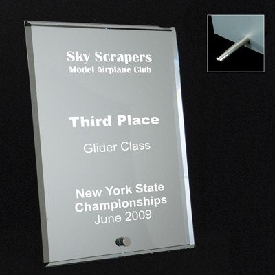 Personalized Mirrored Glass Plaque - Laser Engraved