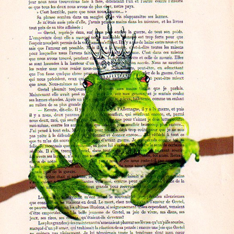 Prince Frog -  Mixed Media-Digital Illustration Print-Art Poster-Acrylic Painting-Holiday Decor-Drawing Illustration-Gifts For Him