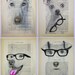 Portrait Prints posters Acrylic paintings Illustration Original Drawing Giclee Mixed Media Art digital typography:Clever Chichuahua