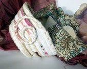 Medium Round Coiled Fabric Boudoir Basket - Pale Romance