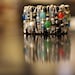 Bead Soup Pinlet. safety pin bracelet, glass beaded, multi color, cuff
