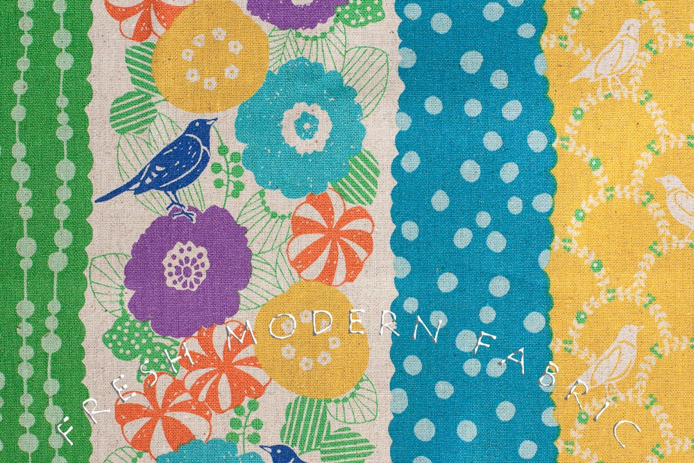 Fat Quarter Peck Stripe, Echino Fall 2011 Collection, Etsuku Furuya for Kokka Fabrics