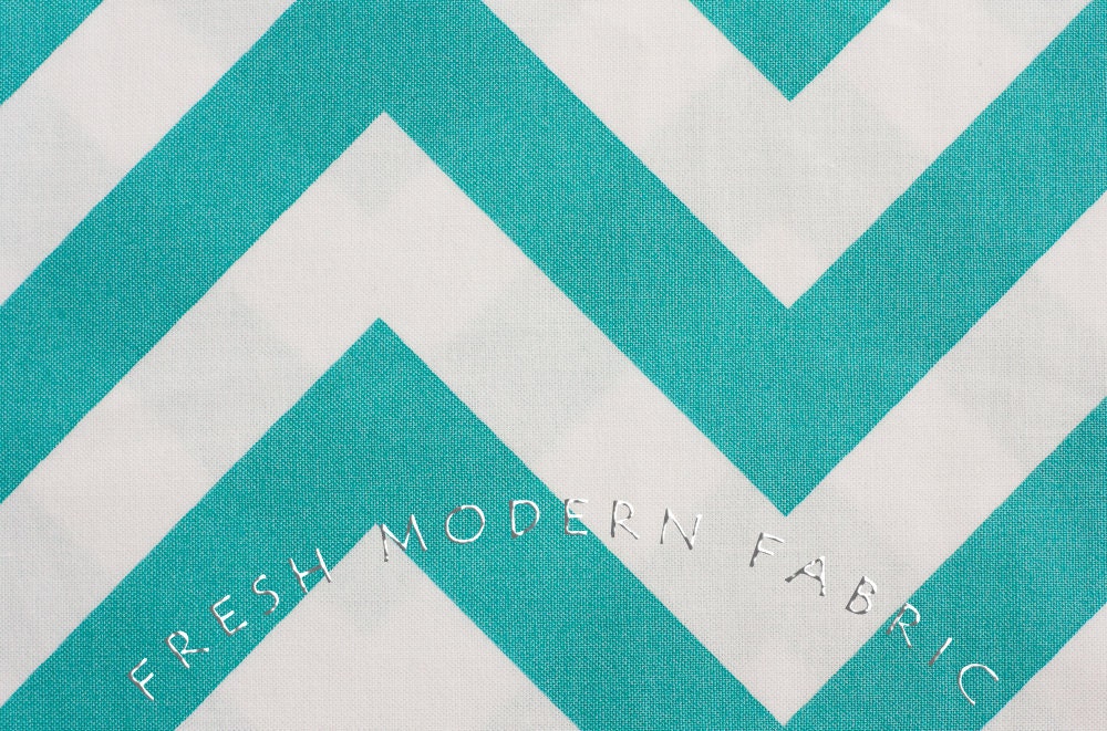 Half Yard of Half Moon Modern Zig Zag in Aqua, Moda Fabrics, 100% Cotton Fabric