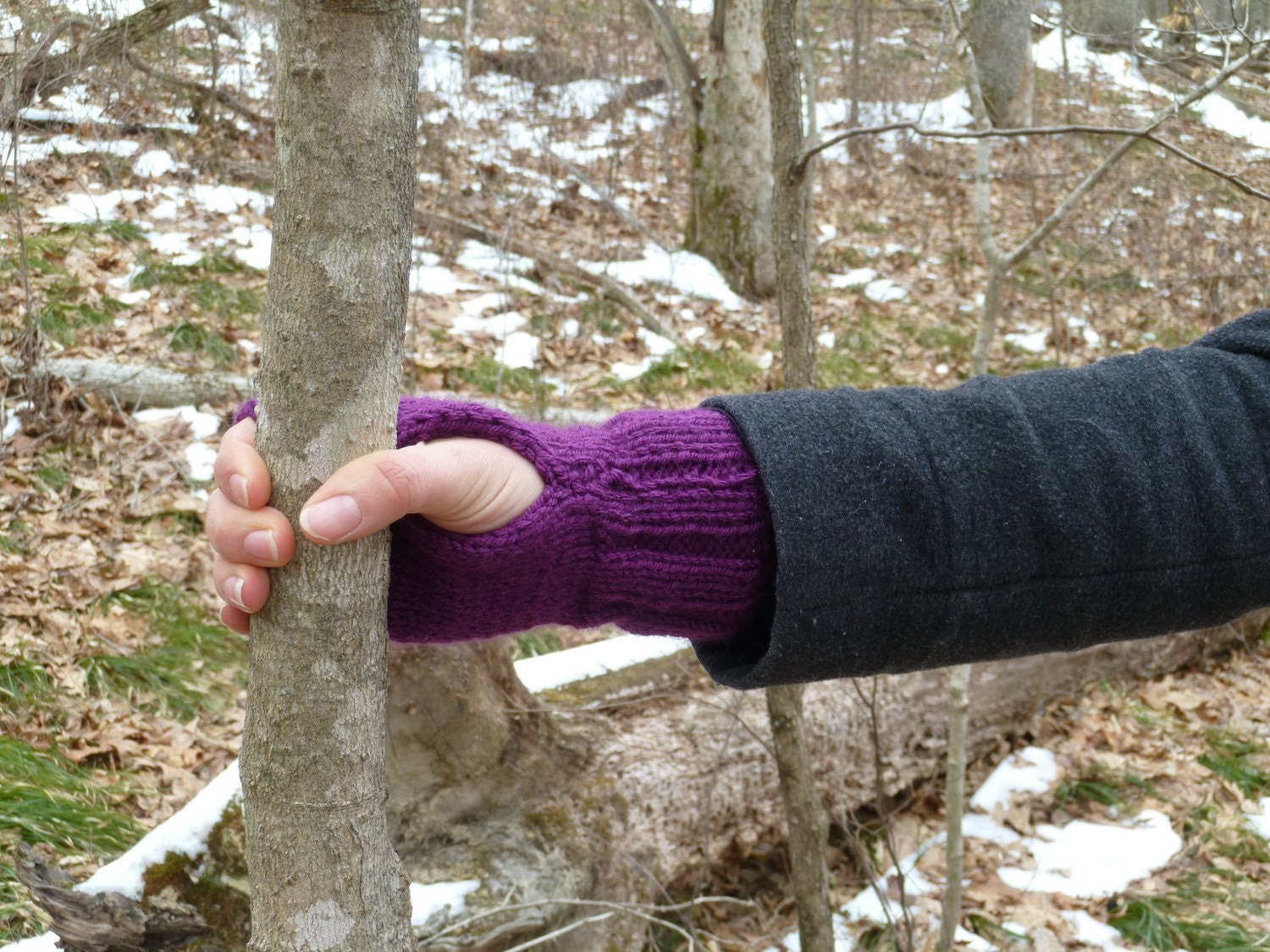 Purpley Fingerless Gloves (Womens Medium/Large)