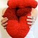Hand knit "I give you my heart" Pillow - Anatomical Heart - Nerd Gift