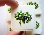 mini note delicate flower cards with a vintage graphic - perfect for every occasion - set of 6