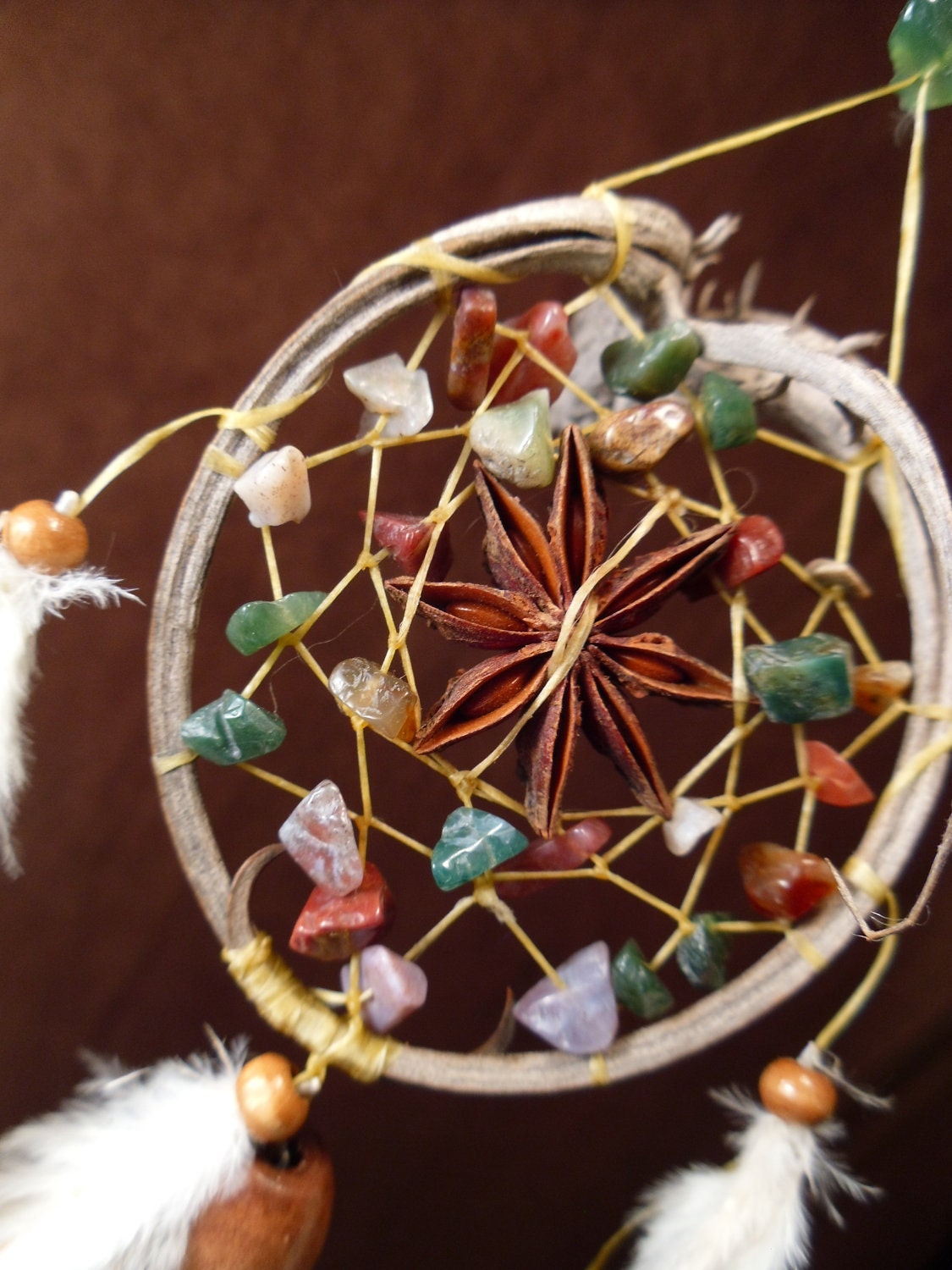 Custom Beaded Dream Catcher-Sacred Star Devils Claw Dream Catcher- you choose 3 stones