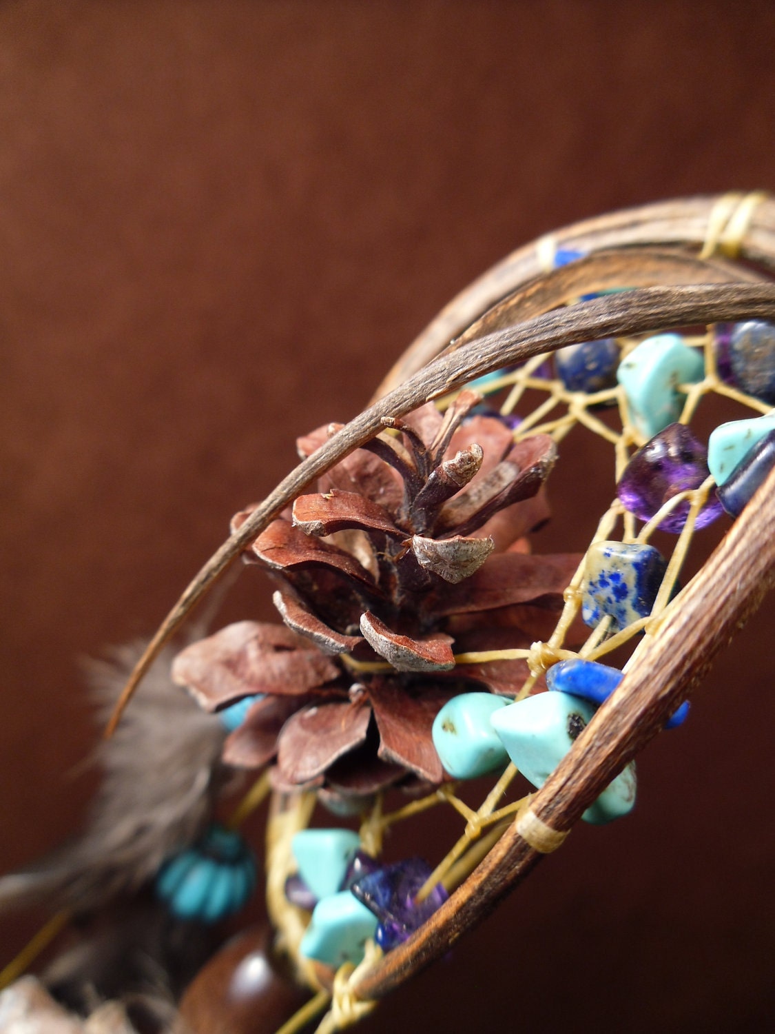 Custom Dream Catcher- Warm Winter Dreams- Devils Claw Dream Catcher