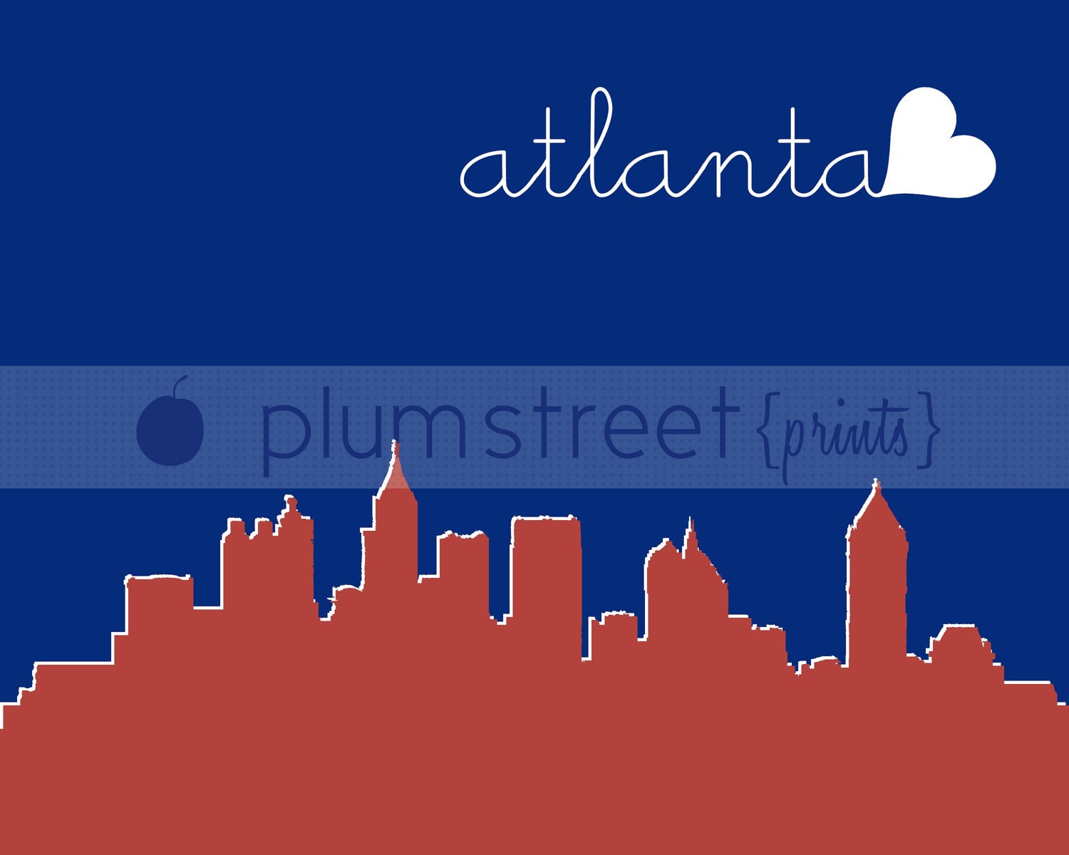 Modern Atlanta Skyline Print - Printable 8x10
