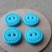 Handmade Buttons set of 4--Teal with dotted edge -- HALF OFF