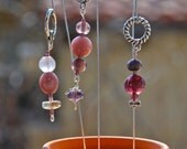 Lovely Lavender, Lavender And Purple Glass Bead Knitting Stitch Markers