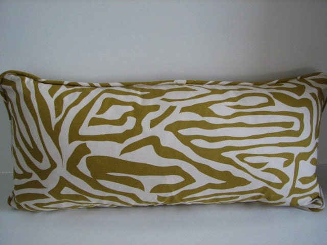 Gold and Cream Zebra Print Pillow