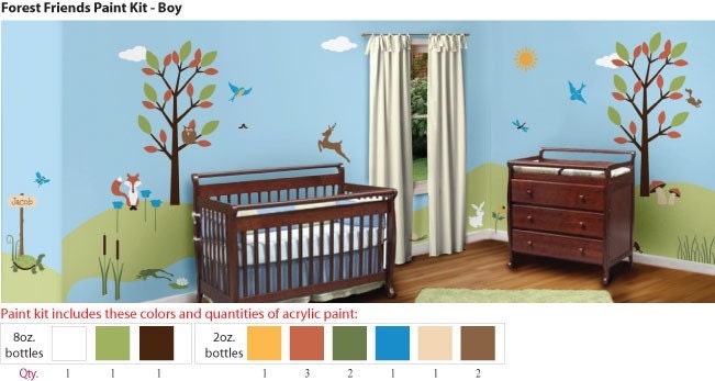 Acrylic Stencil Paints for Painting Forest Kids Room