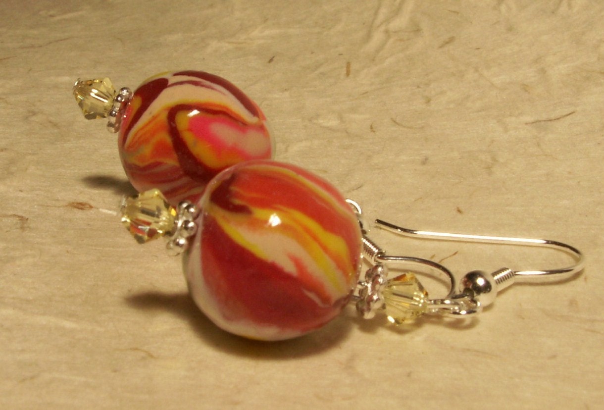 Handmade polymer clay earrings