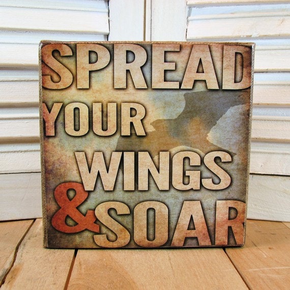 Spread Your Wings Inspirational Canvas Block - 5x5