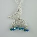 Blue and Green Filigree Butterfly Necklace by Michelle Swarovski Gift Idea