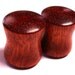 Bloodwood Wooden Plugs - 2g (6.5mm) 0g (8mm) 00g (9mm) 7/16" (11mm) 1/2" (13mm) 9/16" (14mm) 5/8 (16mm)